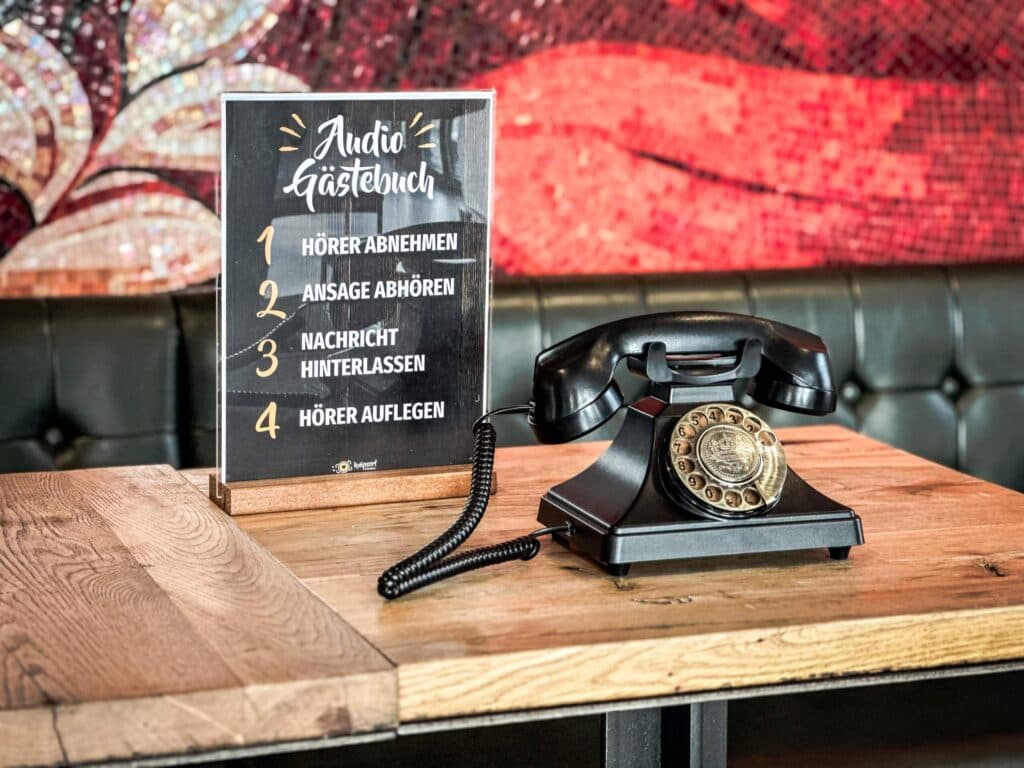 Audio-Gästebuch Vintage-Gästetelefon zum Mieten für Hochzeit und Feier